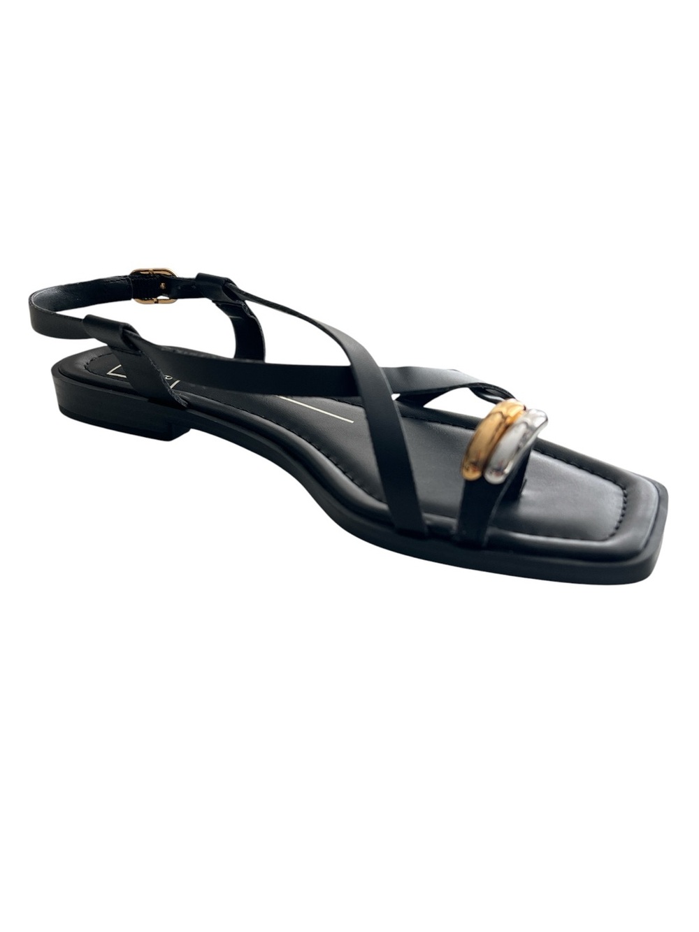 Dolce Vita Strappy Flat Sandals Gold Silver Toe Ring Ankle Straps, Size 6M